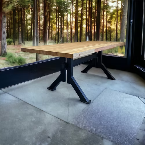 wooden table with Y-legs