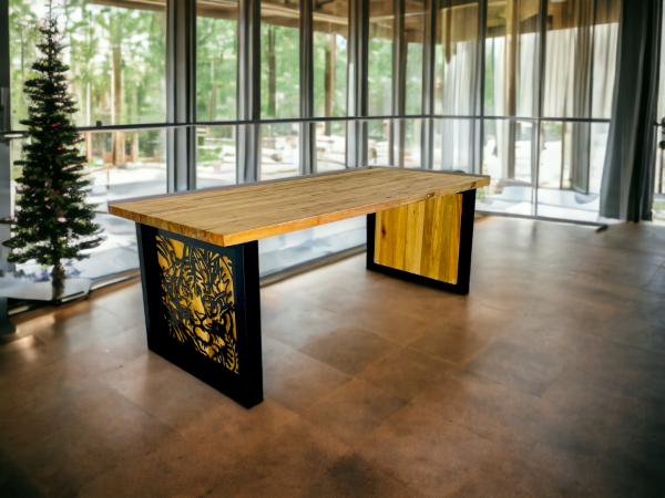 wooden & steel design table