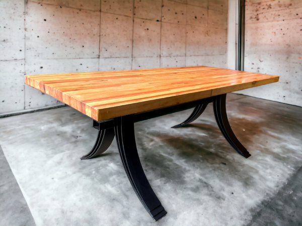 wooden & steel table